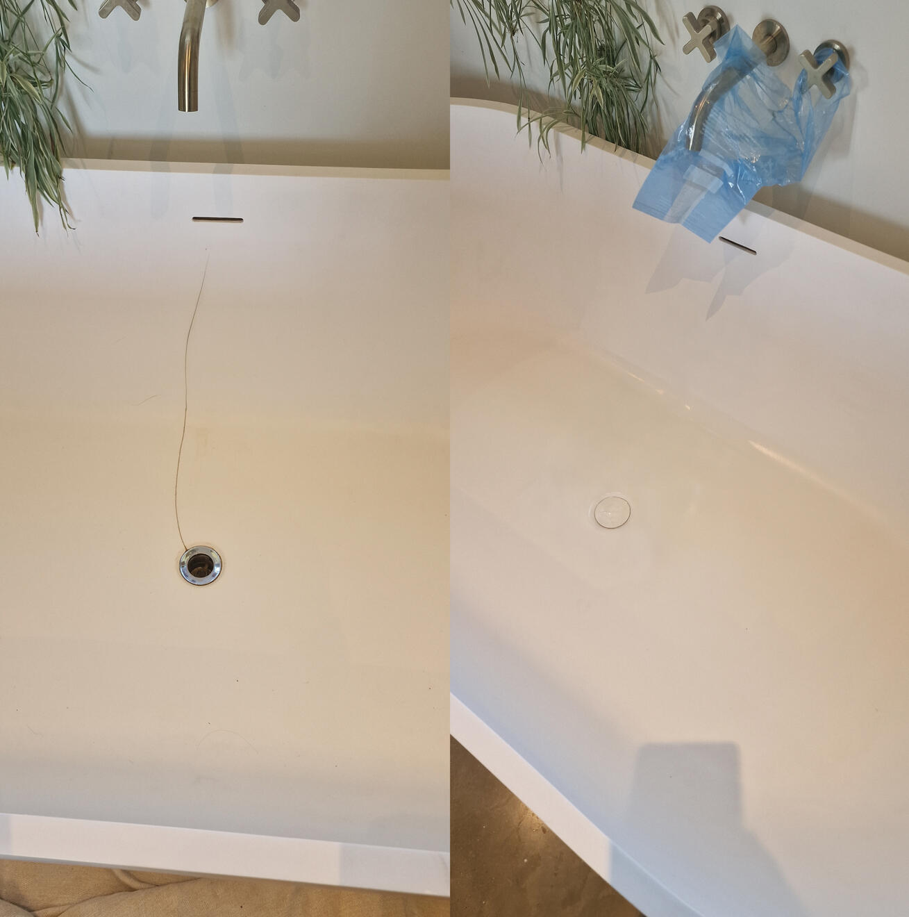 Reinforced stone resin bath crack repair in Newbury